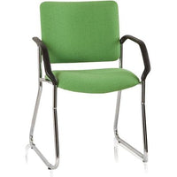 Vera Heavy Duty Metal Sled Base Hospitality Chair With Arms And Chrome Finish
