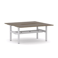 Agile Fixed Round 2-Person Double-sided Desk Workstation