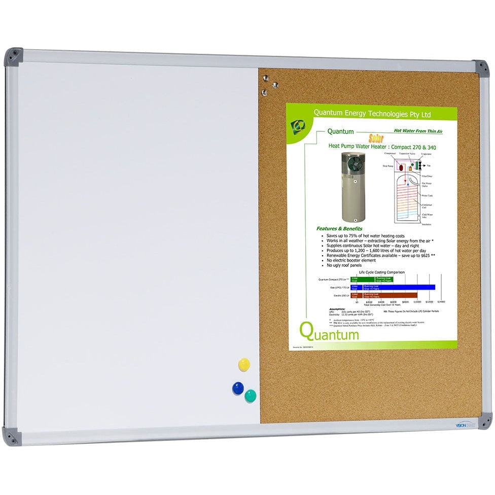 Whiteboard and Corkboard Combination