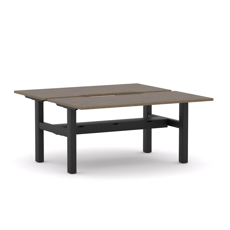 Agile Fixed Rectangle 2-Person Double-sided Desk Workstation