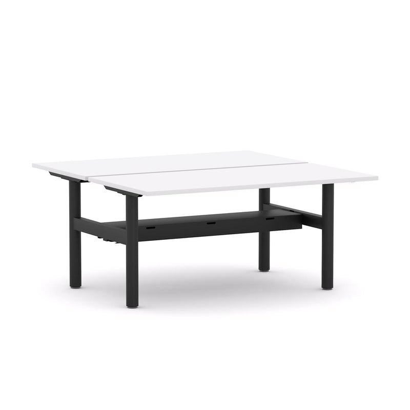 Agile Fixed Round 2-Person Double-sided Desk Workstation