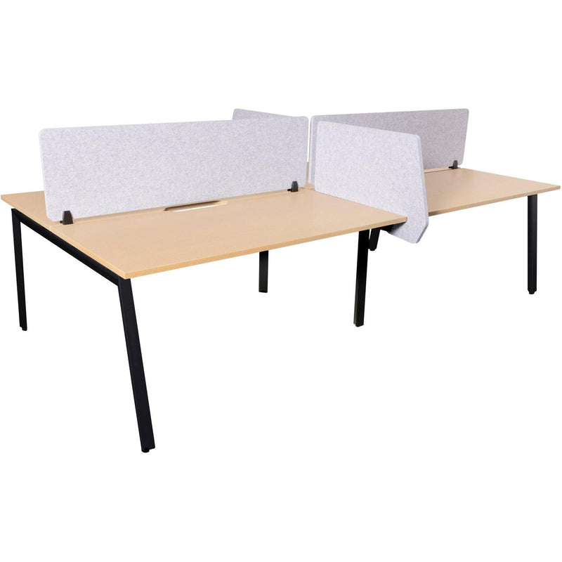 Daytona 4 Person Double Sided Workstation - With Screen + Side On Slider