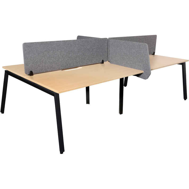 Daytona 4 Person Double Sided Workstation - With Screen + Side On Slider