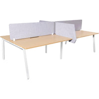 Daytona 4 Person Double Sided Workstation - With Screen + Side On Slider