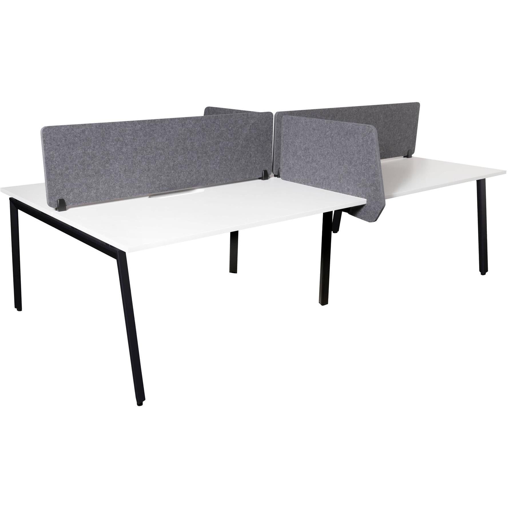 Daytona 4 Person Double Sided Workstation - With Screen + Side On Slider