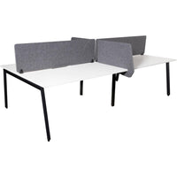 Daytona 4 Person Double Sided Workstation - With Screen + Side On Slider