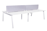 Daytona 4 Person Double Sided Workstation - With Screen