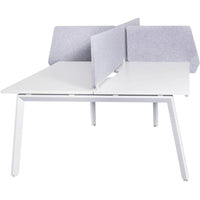 Daytona 4 Person Double Sided Workstation - With Screen + Side On Slider