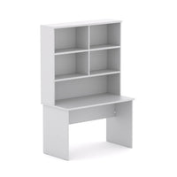 EkoSystem Straight Workstation Charcoal Base with Hutch Storage