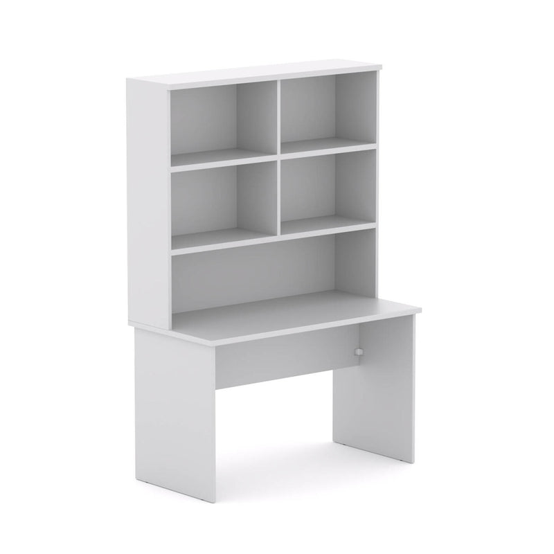 EkoSystem Straight Workstation Charcoal Base with Hutch Storage