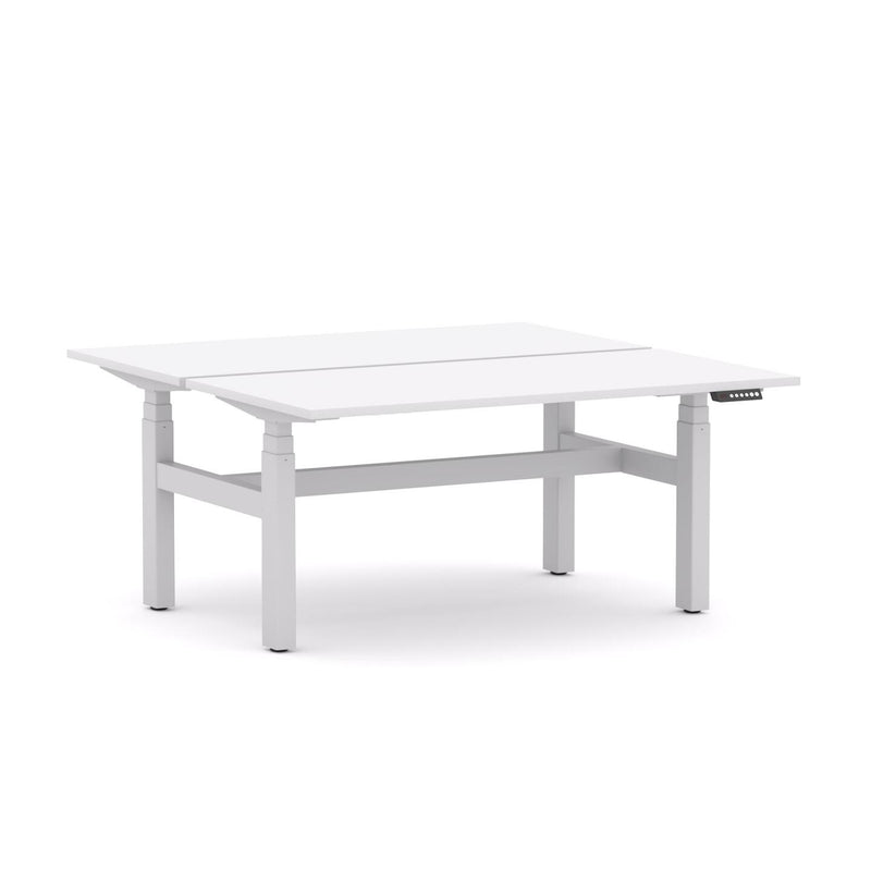 AgileMotion+ 3C/2M Electric Rectangle 2-Person Double-sided Desk Workstation