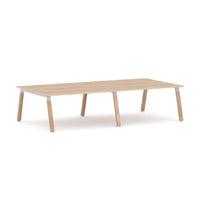 Plantation 4-Person Double-sided Desk Workstation Oak