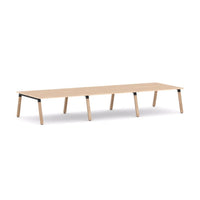 Plantation 6-Person Double-sided Desk Workstation Oak