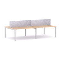 Axis 4 User Double-Sided Desks, 50x50mm Square Leg Design. Includes: AcoustiQ Screen