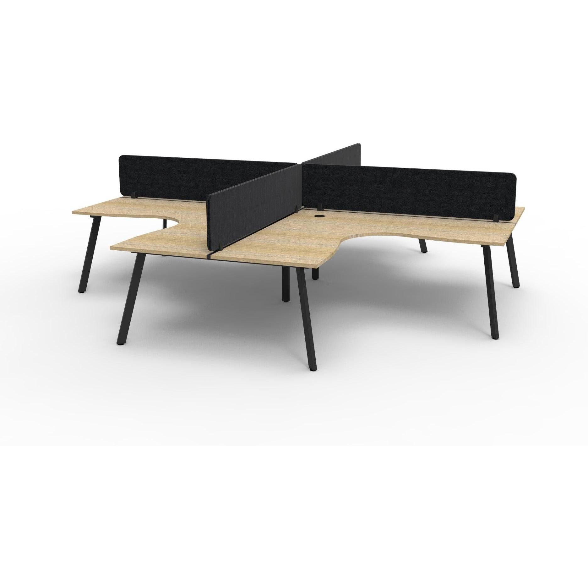 Eternity Leg Corner Workstation with Eco Panel Screen - 4 Persons
