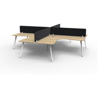 Eternity Leg Corner Workstation with Eco Panel Screen - 4 Persons