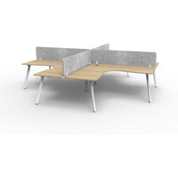 Eternity Leg Corner Workstation with Eco Panel Screen - 4 Persons
