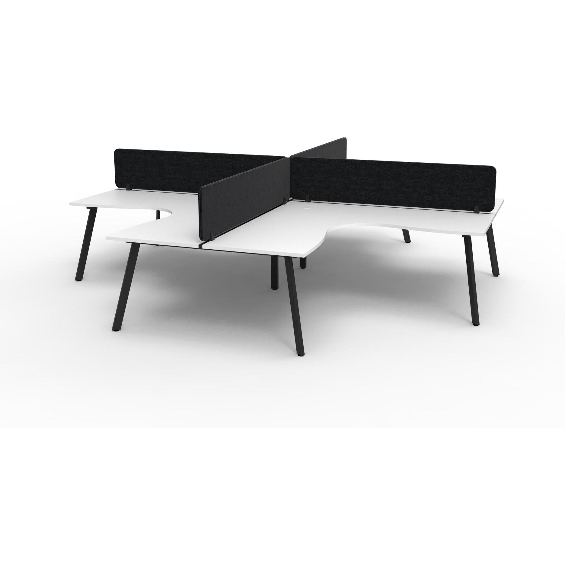 Eternity Leg Corner Workstation with Eco Panel Screen - 4 Persons