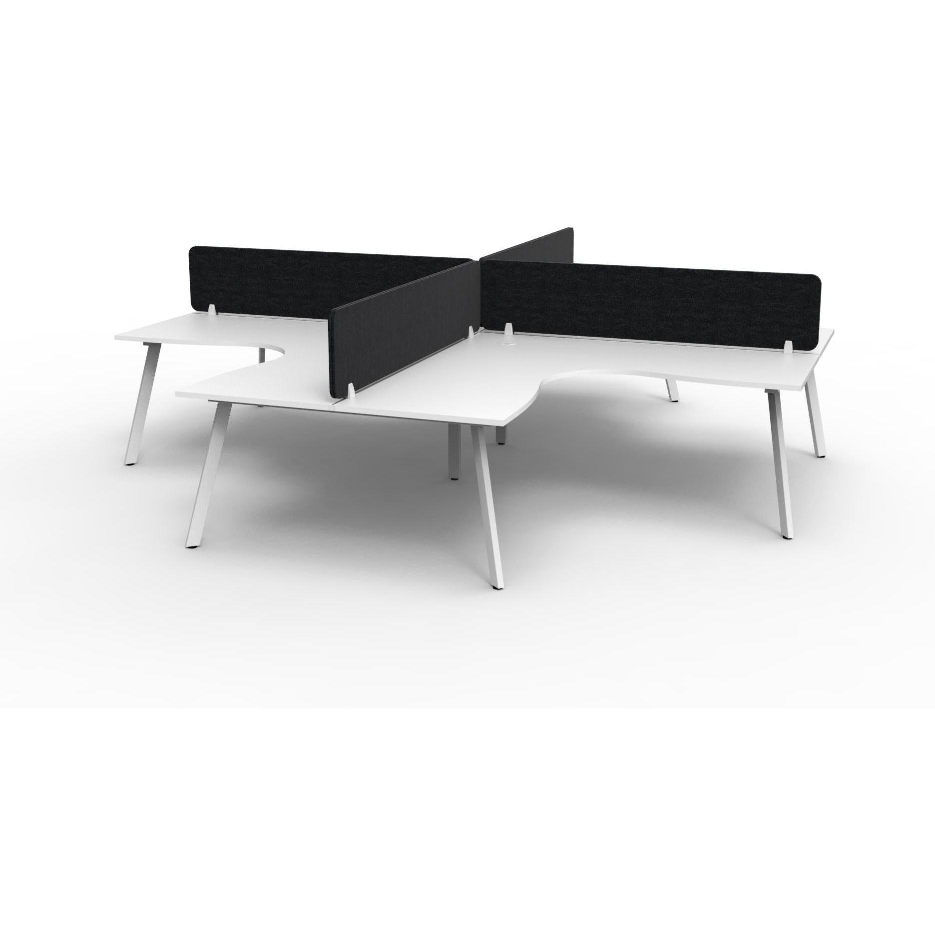 Eternity Leg Corner Workstation with Eco Panel Screen - 4 Persons