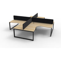 Infinity Profile Leg Corner Workstation - 4 Persons With Eco Panel