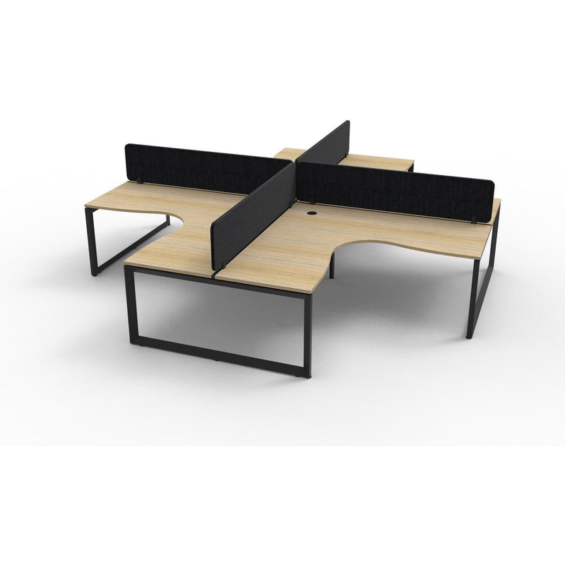 Infinity Profile Leg Corner Workstation - 4 Persons With Eco Panel