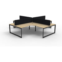 Infinity Loop Leg Corner Workstation - 4 Persons With Eco Panel