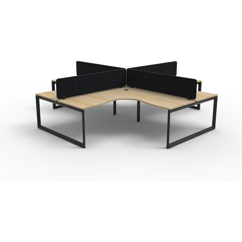 Infinity Loop Leg Corner Workstation - 4 Persons With Eco Panel