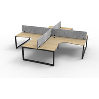 Infinity Profile Leg Corner Workstation - 4 Persons With Eco Panel