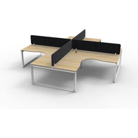 Infinity Profile Leg Corner Workstation - 4 Persons With Eco Panel