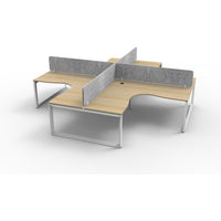 Infinity Profile Leg Corner Workstation - 4 Persons With Eco Panel
