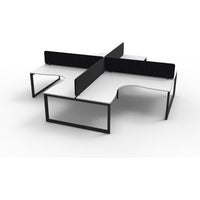 Infinity Profile Leg Corner Workstation - 4 Persons With Eco Panel