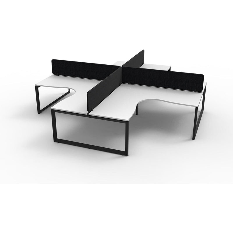 Infinity Profile Leg Corner Workstation - 4 Persons With Eco Panel