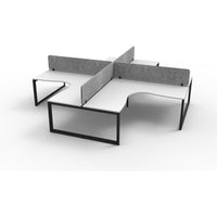 Infinity Profile Leg Corner Workstation - 4 Persons With Eco Panel
