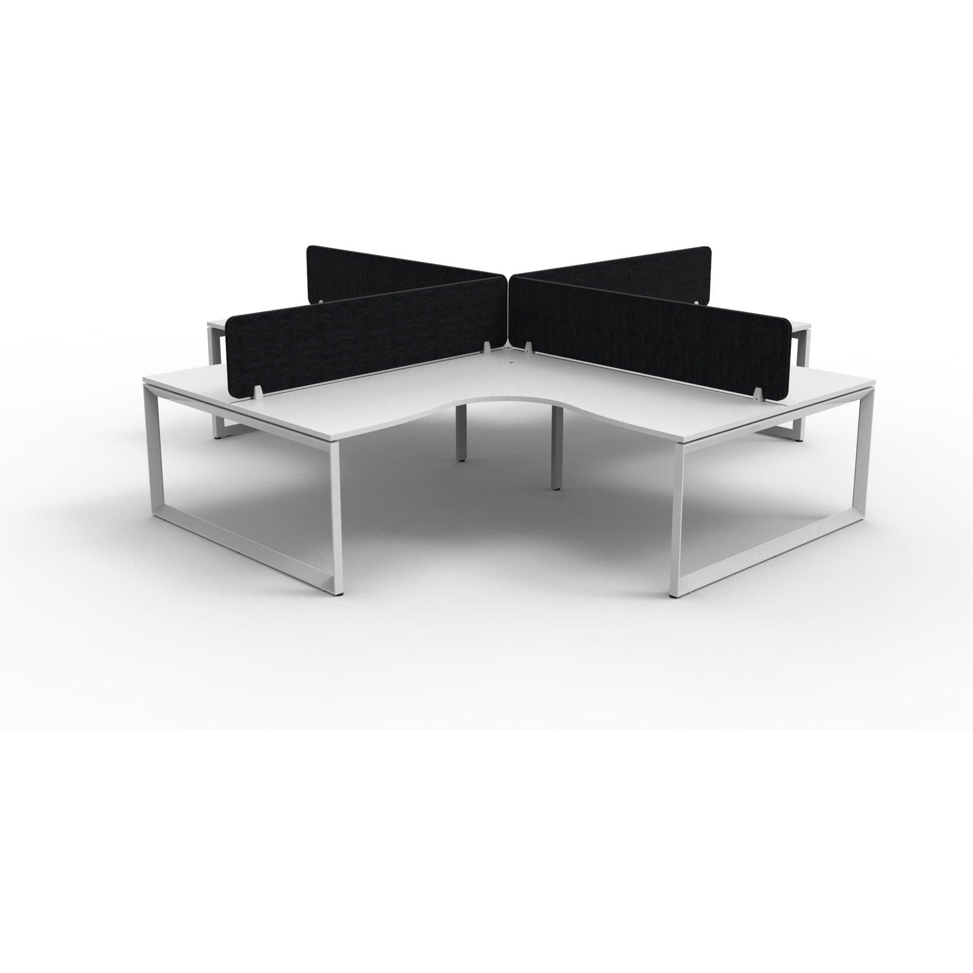 Infinity Loop Leg Corner Workstation - 4 Persons