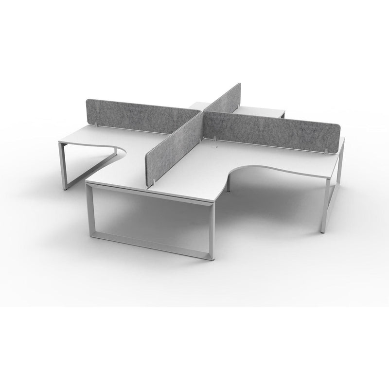 Infinity Profile Leg Corner Workstation - 4 Persons With Eco Panel