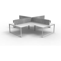 Infinity Loop Leg Corner Workstation - 4 Persons With Eco Panel