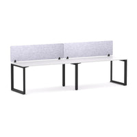 Anvil 2 User Single-Sided Desks, 50x50mm Triangular Loop Leg Design. Includes: AcoustiQ Screen
