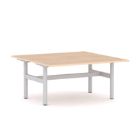 Agile Fixed Round 2-Person Double-sided Desk Workstation