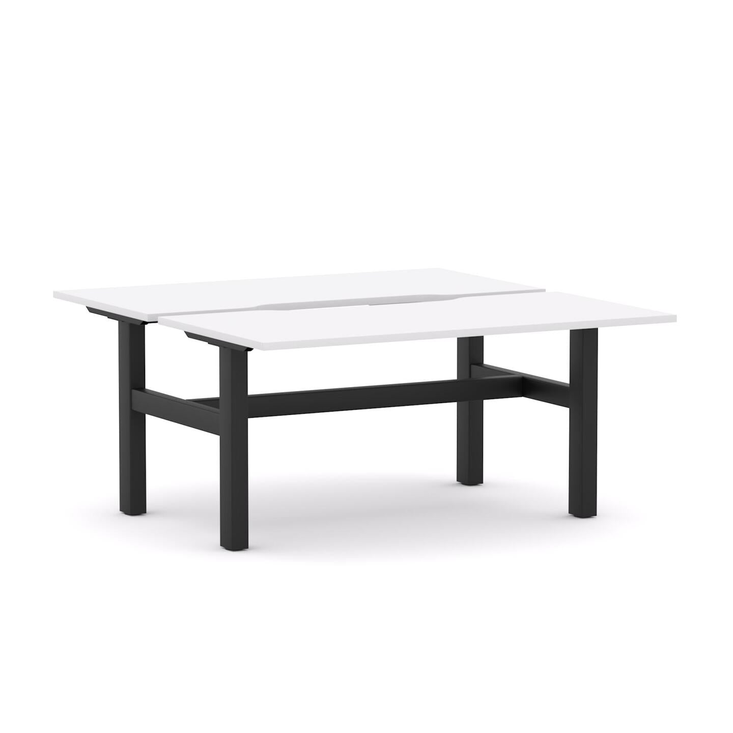 Agile Fixed Rectangle 2-Person Double-sided Desk Workstation