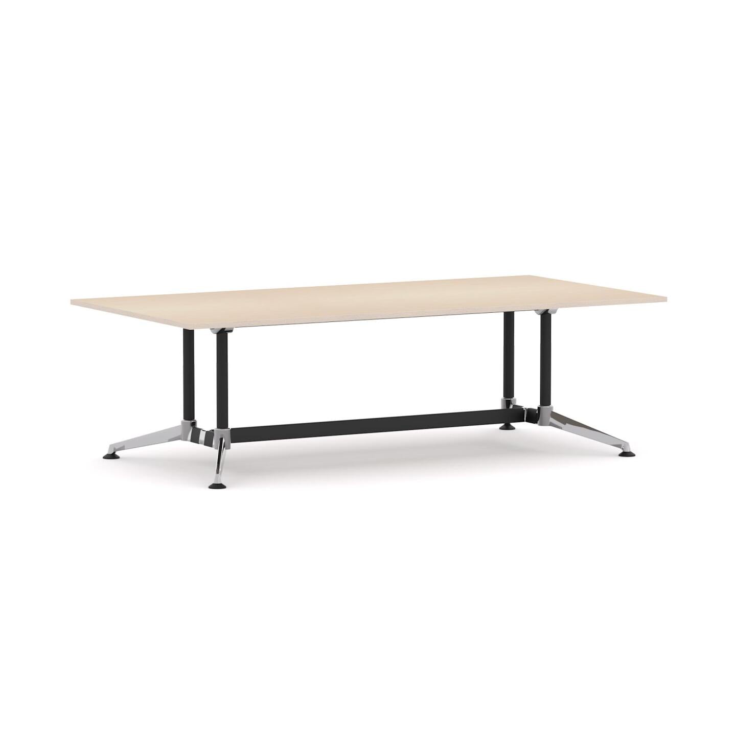 Modulus Boardroom Table Single Span, Twin Post Collar LegPoles withAlloy Feet