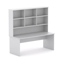 EkoSystem Straight Workstation Charcoal Base with Hutch Storage
