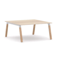 Plantation 2-Person Double-sided Desk Workstation Oak