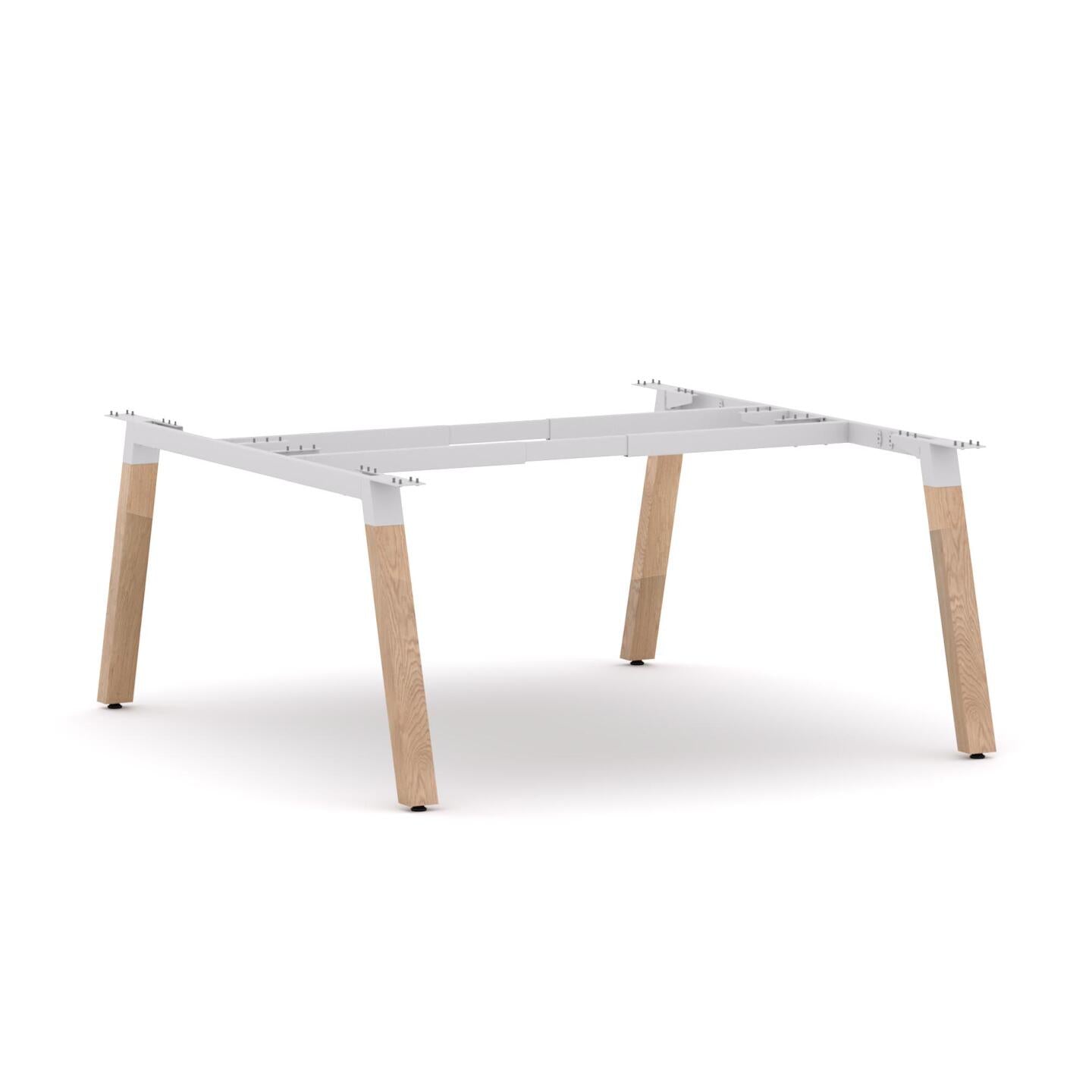 Plantation 2-Person Double-sided Desk Workstation Oak Frame Only