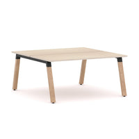 Plantation 2-Person Double-sided Desk Workstation Oak