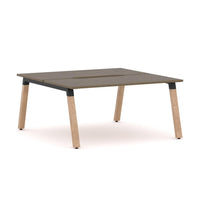 Plantation 2-Person Double-sided Desk Workstation Oak