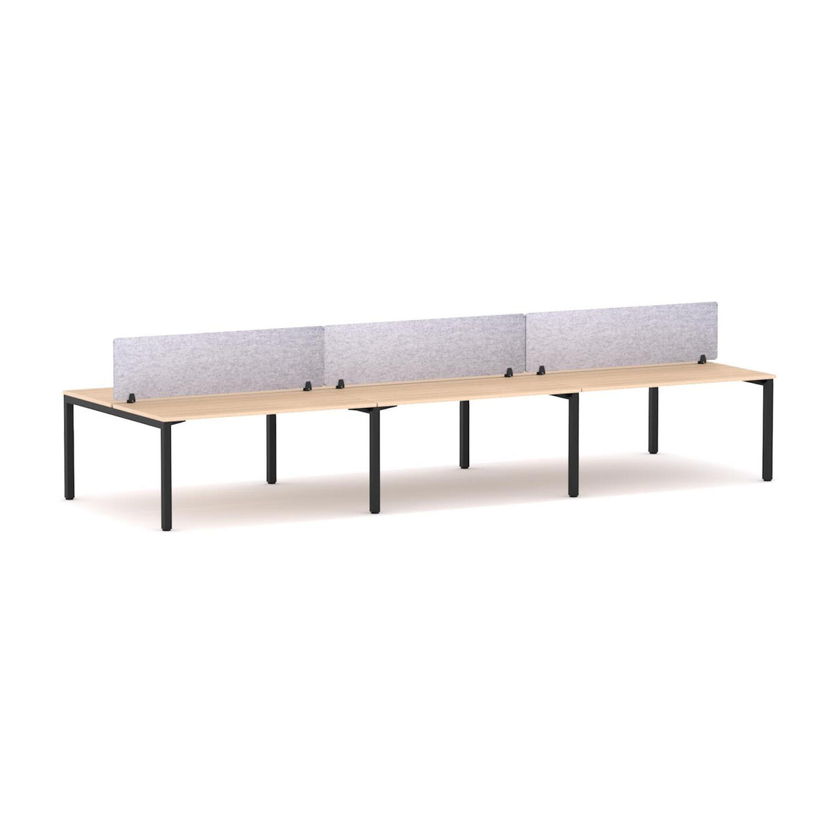 Axis 6 User Double-Sided Desks, 50x50mm Square Leg Design. Includes: AcoustiQ Screen