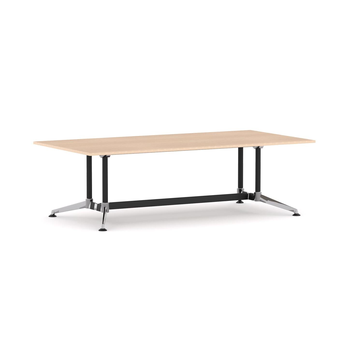 Modulus Boardroom Table Single Span, Twin Post Collar LegPoles withAlloy Feet