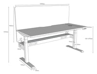 BOOST Plus + Electric Height Adjustable Single Sided Workstation with 900mm height Eco Screens