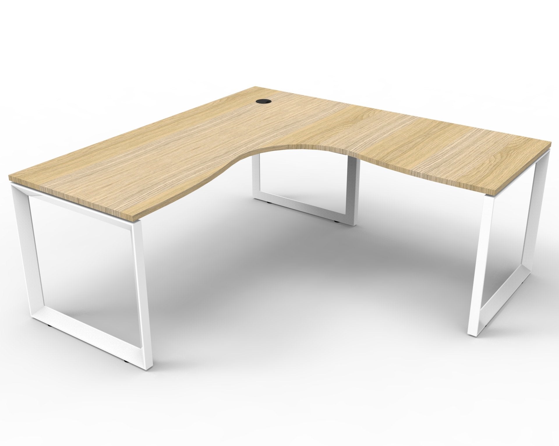 Deluxe Infinity Loop Leg Desk & Return - 2 Piece Table Top