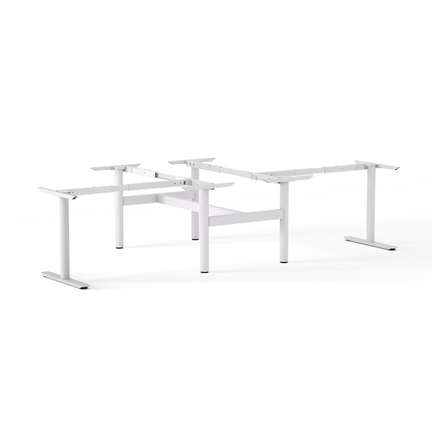 Agile Fixed Round 2-Person Double-sided Desk 90° Desk and Return - Frame Only